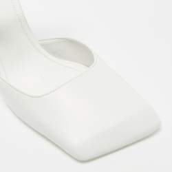 Pre Owned حذاء كعب عالي أمينة معادي شارلوت 95 مقاس 35 جلد أبيض بسير حول الكاحل