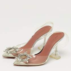 مملوكة مسبقًا Amina Muaddi Begum Size 37 Transparent PVC Slingback Pumps