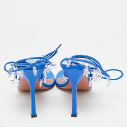 مملوكة مسبقًا Amina Muaddi Daryl Size 39 Blue Leather Slide Sandals