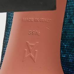 Pre Owned Amina Muaddi Giorgia Size 39.5 Multicolor Nubuck Leather Pumps