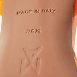 Pre Owned Amina Muaddi Holli Glass Size 36.5 Orange PVC Slingback Pumps