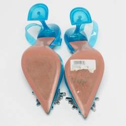 مملوكة مسبقًا Amina Muaddi Begum Size 37 Blue PVC Slingback Pumps