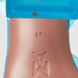 مملوكة مسبقًا Amina Muaddi Begum Size 37 Blue PVC Slingback Pumps