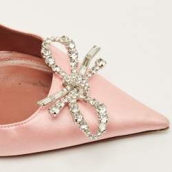 مملوكة مسبقًا حذاء كعب عالي أمينة معادي روزي شفاف/فضي بي في سي وجلد مقاس 40.5