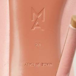 مملوكة مسبقًا حذاء كعب عالي أمينة معادي روزي شفاف/فضي بي في سي وجلد مقاس 40.5