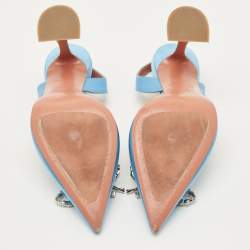 Pre Owned حذاء كعب عالي أمينة معادي بيجوم ساتان وردي مزخرف كريستال فتحة كعب مقاس 41