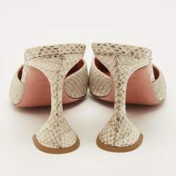 Pre Owned Amina Muaddi Fiona Size 39.5 Multicolor Python Pointed Toe Mules