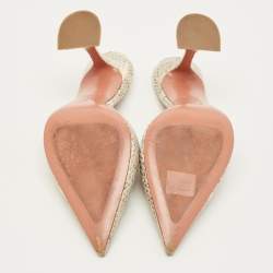 Pre Owned Amina Muaddi Fiona Size 39.5 Multicolor Python Pointed Toe Mules