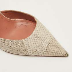 Pre Owned Amina Muaddi Fiona Size 39.5 Multicolor Python Pointed Toe Mules