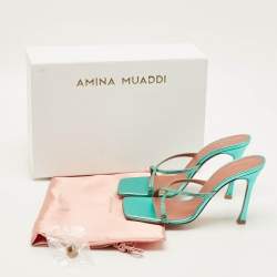 مملوكة مسبقًا حذاء سلايد أمينة معادي أدريانا مزخرف كريستال متقاطع ساتان أسود مقاس 40