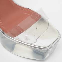 Pre Owned صندل أمنة معادي داليدا جلد شفاف وبي في سي مع إسوارة للكاحل مقاس 37