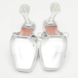 Pre Owned صندل أمنة معادي داليدا جلد شفاف وبي في سي مع إسوارة للكاحل مقاس 37