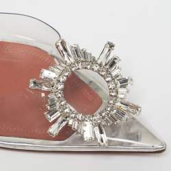 Pre Owned حذاء كعب عالي أمينة معادي بيجوم ساتان وردي مزخرف كريستال فتحة كعب مقاس 41