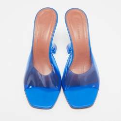 مملوكة مسبقًا Amina Muaddi lupita Size 37 Blue PVC Mules