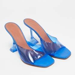 مملوكة مسبقًا Amina Muaddi lupita Size 37 Blue PVC Mules