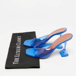 مملوكة مسبقًا Amina Muaddi lupita Size 37 Blue PVC Mules