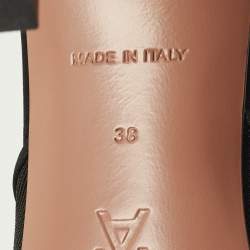 Pre Owned صندل سلايد أمينة معادي أليكسا شبكة سوداء وساتان مقاس 38