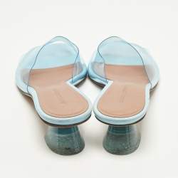 Pre Owned Amina Muaddi lupita Size 36 Blue PVC Slide Sandals