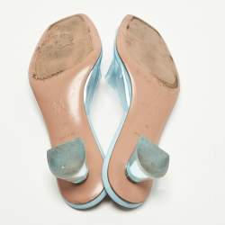 Pre Owned Amina Muaddi lupita Size 36 Blue PVC Slide Sandals