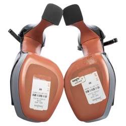 Pre Owned Amina Muaddi Black Patent Leather Bianca Ankle-Wrap Platform Sandals Size 39