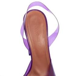 Pre Owned Amina Muaddi Purple PVC Begum Glass Slingback Pumps Size 39