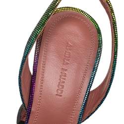 Amina Muaddi Multicolor Suede Begum Slingback Sandals Size 36.5