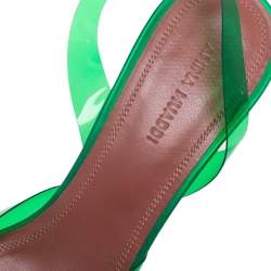 Pre Owned Amina Muaddi x Browns Green PVC Rosie Slingback Pumps Size 36.5