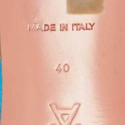 Pre Owned Amina Muaddi Blue Leather Begum Slingback Pumps Size 40