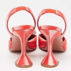 Pre Owned Amina Muaddi Two-Tone Iridescent Fabric Rosie Slingback Pumps Size 37.5