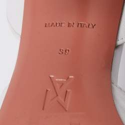 Pre Owned Amina Muaddi White Leather Begum Slingback Pumps Size 39