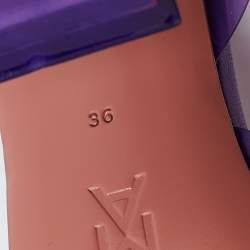 Pre Owned Amina Muaddi Purple PVC Begum Slingback Sandals Size 36