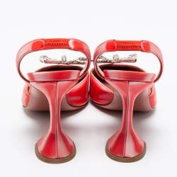 Amina Muaddi Two-Tone Iridescent Fabric Rosie Slingback Pumps Size 37.5