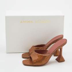 Amina Muaddi Multicolor Glitter Lupita Slide Sandals Size 39