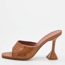 Amina Muaddi Multicolor Glitter Lupita Slide Sandals Size 39