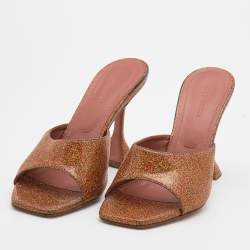 Amina Muaddi Multicolor Glitter Lupita Slide Sandals Size 39