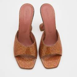 Amina Muaddi Multicolor Glitter Lupita Slide Sandals Size 39