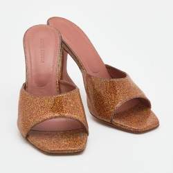 Amina Muaddi Multicolor Glitter Lupita Slide Sandals Size 39