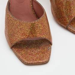 Amina Muaddi Multicolor Glitter Lupita Slide Sandals Size 39