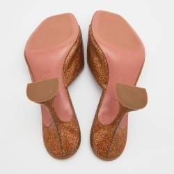 Amina Muaddi Multicolor Glitter Lupita Slide Sandals Size 39