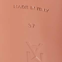 Pre Owned Amina Muaddi Beige Canvas, PVC and Crystal Embellished Suede Oya Ankle Strap Sandals Size 37