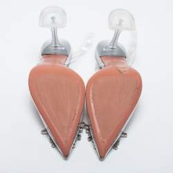 Pre Owned Amina Muaddi Transparent PVC Begum Slingback Pumps Size 40