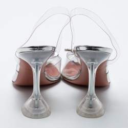 Pre Owned Amina Muaddi Transparent PVC Begum Slingback Pumps Size 40