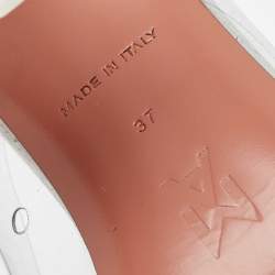 Pre Owned Amina Muaddi Silver/Transperent PVC and Leather Begum Pumps Size 37