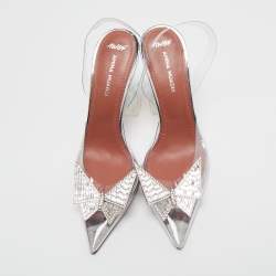 Amina Muaddi X Awge Transparent PVC Phoenix Slingback Pumps Size 35