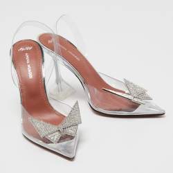 Amina Muaddi X Awge Transparent PVC Phoenix Slingback Pumps Size 35
