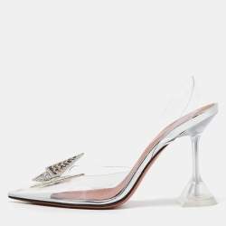 Amina Muaddi X Awge Transparent PVC Phoenix Slingback Pumps Size 35