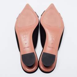 Pre Owned Amina Muaddi Black Suede Begum Mules Size 39