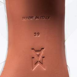 Pre Owned Amina Muaddi Transparent PVC Begum Slingback Pumps Size 39