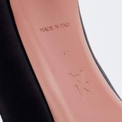 Pre Owned Amina Muaddi Black Satin Crystal Embellished Rosie Pumps Size 40