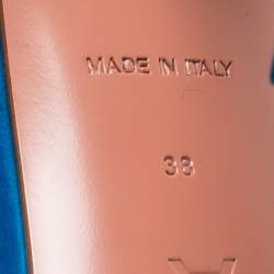 Pre Owned Amina Muaddi Blue PVC and Leather Begum Pumps Size 38